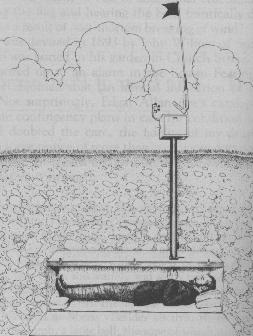 安全棺材中配備一條連通到地表的長管，另一端則連接到一個鐵箱子。如果棺材有什麼動靜，鐵箱子就會彈開讓棺材裡的人獲得空氣和陽光，並等待救援。