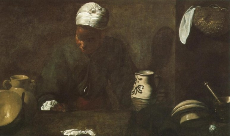 十七世紀西班牙畫家維拉斯奎茲（Velázquez）的畫作《The Kitchen Maid》。