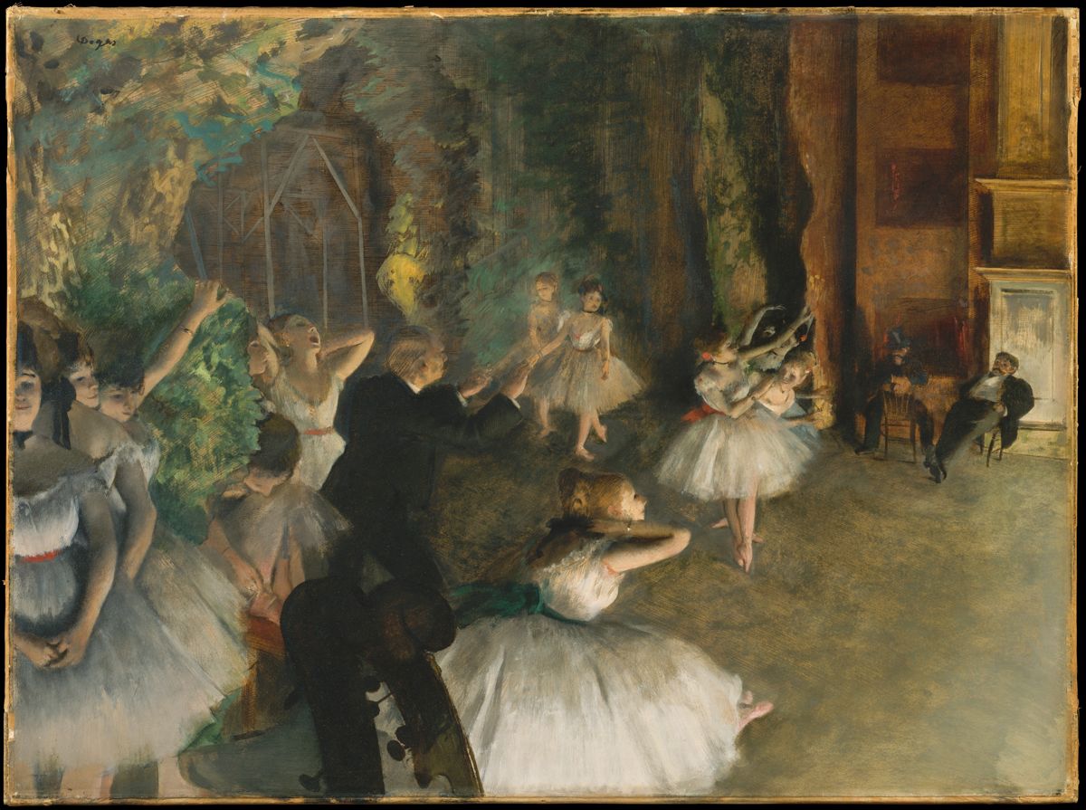 〈The Rehearsal of the Ballet On Stage〉，繪於1874 年。