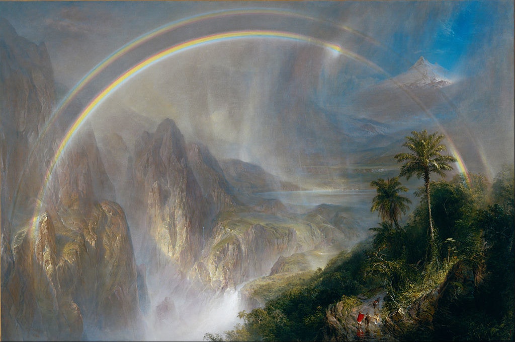 1866年弗雷德里克‧埃德溫‧丘奇（Frederic Edwin Church）的作品《Rainy Season in the Tropics》。