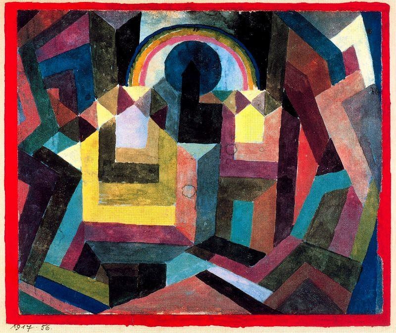 1917年保羅‧克利（Paul Klee）的作品《With the Rainbow》。