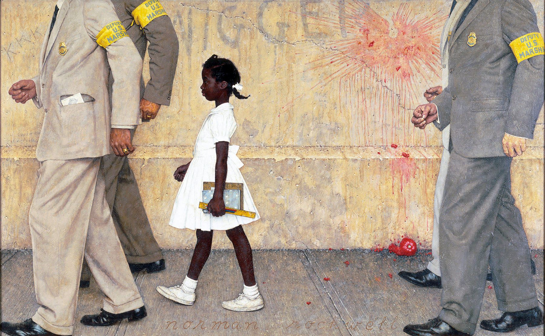 諾曼・洛克威爾（Norman Rockwell）的畫作《我們共視的難題》（The Problem We All Live With）。